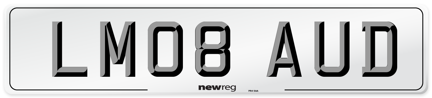 LM08 AUD Number Plate from New Reg